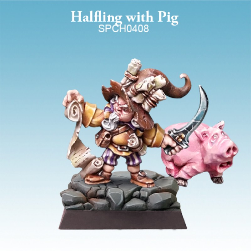 Halfling with Pig Halfling with Pig
